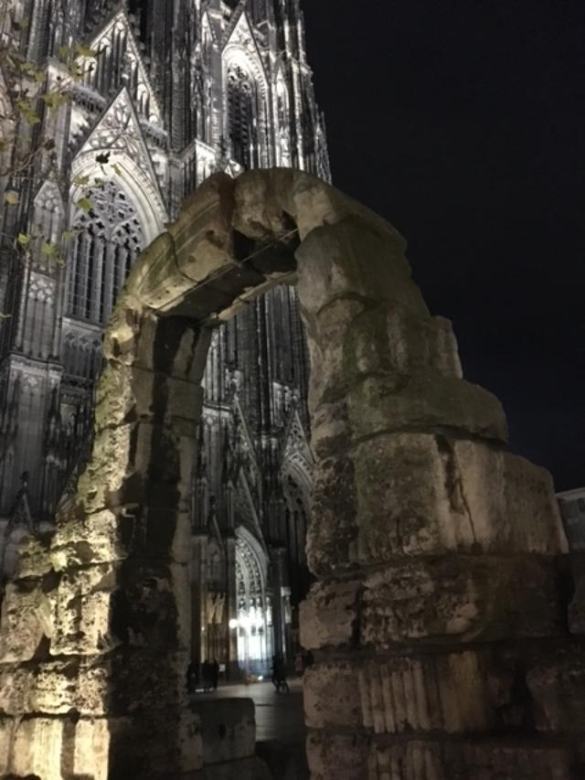 Roman Building Cologne Floodlit Cathedral Façade and Roman Arch, Cologne, Germany: | All ...